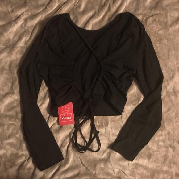 NWT Verdusa Criss Cross Tied Backless Crop Top - Picture 2 of 14